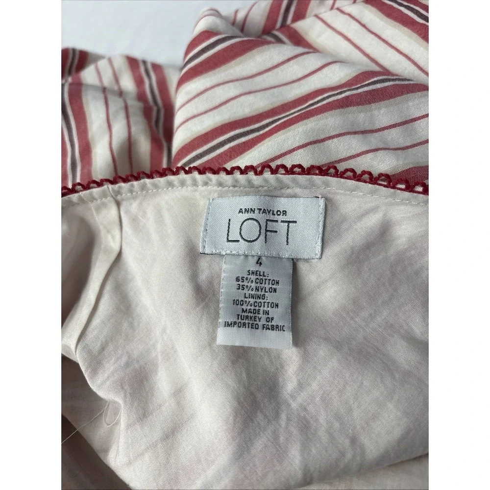Ann Taylor Loft - A Line Skirt Women’s Size 4 Multicolored Striped Lined 28Wx24L
